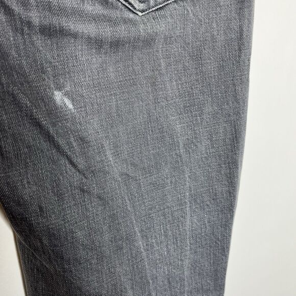 Acne Mic D Jeans Gray Mens 31x27 Hemmed Rigid Distressed Straight Leg - Picture 9 of 10